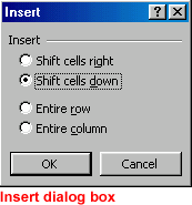 Insert Dialog Box