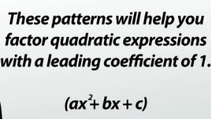 factoring quadratic expressions