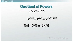 Quotient of powers example