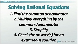 Rational Equations lesson summary