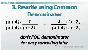 Rewrite using common denominator