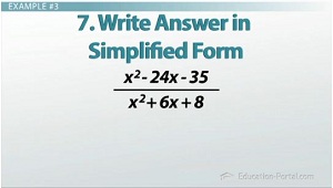 Writing answers in simplified form
